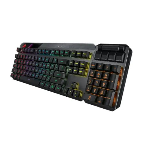Asus ROG CLAYMORE II RGB Mechanical Gaming Keyboard w/ PBT Keycaps, Wired/Wireless, RX Red Mechanical Switches, Fully Programmable Keys, Detachable Numpad & Wrist Rest - HONORABLE VETERANS SOLUTIONS