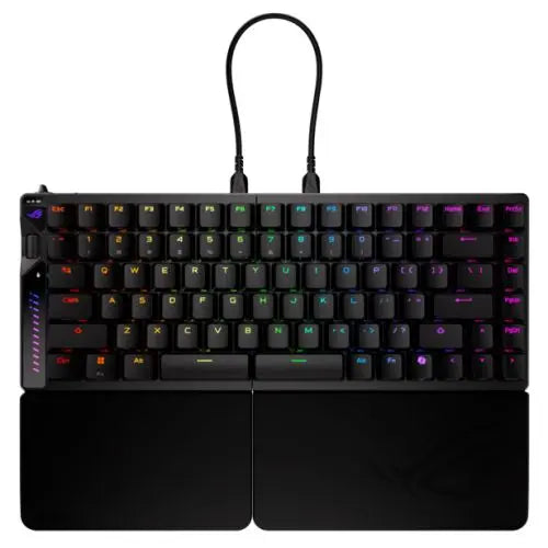 Asus ROG FALCATA Compact 75% Split RGB Gaming Keyboard, Wireless/Btooth/USB, Magnetic Switches, Rapid Trigger, Multi-Function Wheel, Black - HONORABLE VETERANS SOLUTIONS