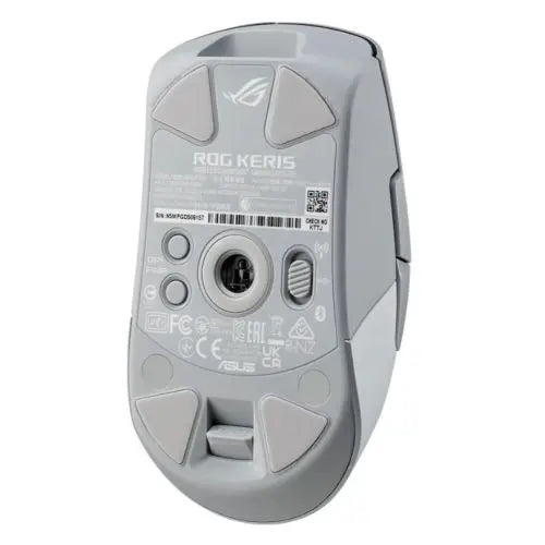Asus ROG Keris AimPoint Wired/Wireless/Bluetooth Optical Gaming Mouse, 36000 DPI, Swappable Switches, RGB, Mouse Grip Tape, White - HONORABLE VETERANS SOLUTIONS