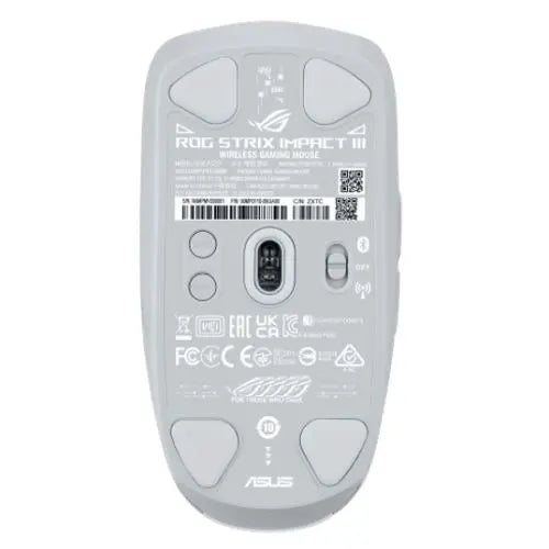 Asus ROG Strix Impact III Wireless/Bluetooth Ultralight Gaming Mouse, 36000 DPI, ROG AimPoint Sensor, SpeedNova, RGB Lighting, Moonlight White - HONORABLE VETERANS SOLUTIONS