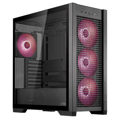 Asus TUF Gaming GT302 ARGB Case w/ Glass Window, E-ATX, 4x ARGB Fans, Interchangeable Side Panel, USB-C, Asus BTF Compatible, Black - HONORABLE VETERANS SOLUTIONS
