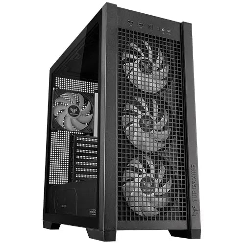 Asus TUF Gaming GT302 ARGB Case w/ Glass Window, E-ATX, 4x ARGB Fans, Interchangeable Side Panel, USB-C, Asus BTF Compatible, Black - HONORABLE VETERANS SOLUTIONS