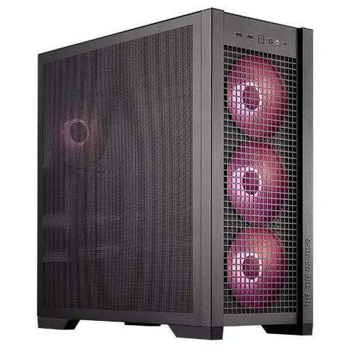 Asus TUF Gaming GT302 ARGB Case w/ Glass Window, E-ATX, 4x ARGB Fans, Interchangeable Side Panel, USB-C, Asus BTF Compatible, Black - HONORABLE VETERANS SOLUTIONS
