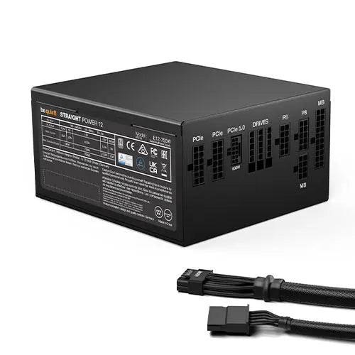 Be Quiet! 750W Straight Power 12 PSU, Fully Modular, 80+ Platinum, Silent Wings Fan, ATX 3.0, PCIe 5.0 - HONORABLE VETERANS SOLUTIONS