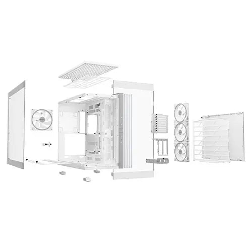 Be Quiet! Light Base 900 FX ARGB Gaming Case w/ Glass Front & Side, E-ATX, Invertible, 4x ARGB Fans, 3M ARGB Strip & Controller, USB-C, Asus BTF Compatible, White - HONORABLE VETERANS SOLUTIONS