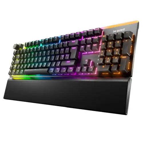 Be Quiet! Light Mount Silent Linear RGB Mechanical Keyboard, 3D Media Wheel, 5 Macro Keys, Sound-Proofing, Black - HONORABLE VETERANS SOLUTIONS