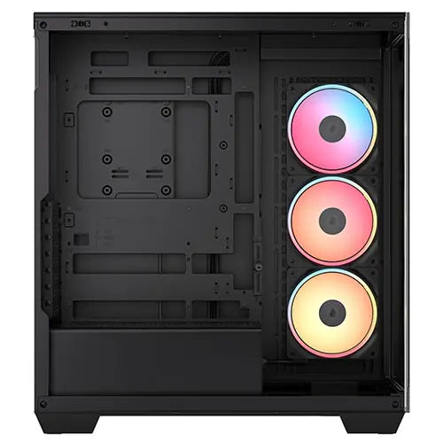 Corsair 3500X LX-R ARGB Gaming Case w/ Glass Side & Front, E-ATX, 3x Reverse ARGB Fans, iCUE LINK Hub, USB-C, Asus BTF Compatible, Black - HONORABLE VETERANS SOLUTIONS