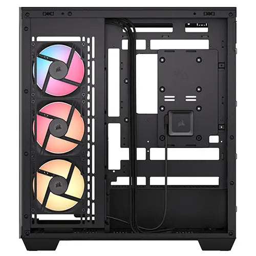 Corsair 3500X LX-R ARGB Gaming Case w/ Glass Side & Front, E-ATX, 3x Reverse ARGB Fans, iCUE LINK Hub, USB-C, Asus BTF Compatible, Black - HONORABLE VETERANS SOLUTIONS