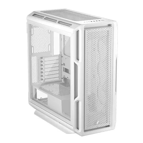 Corsair 5000T Gaming Case w/ Glass Side, E-ATX, No Fans, USB-C, Asus BTF Compatible, White - HONORABLE VETERANS SOLUTIONS