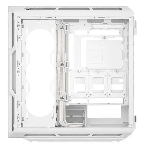 Corsair 5000T Gaming Case w/ Glass Side, E-ATX, No Fans, USB-C, Asus BTF Compatible, White - HONORABLE VETERANS SOLUTIONS