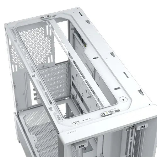 Corsair FRAME 4000D Modular Gaming Case w/ Glass Side, E-ATX, No Fans, InfiniRail Fan Mounting, USB-C, Asus BTF Compatible, White - HONORABLE VETERANS SOLUTIONS