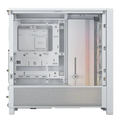 Corsair FRAME 4000D RS ARGB Modular Gaming Case w/ Glass Side, E-ATX, 3x ARGB Fans, InfiniRail Fan Mounting, USB-C, Asus BTF Compatible, White - HONORABLE VETERANS SOLUTIONS