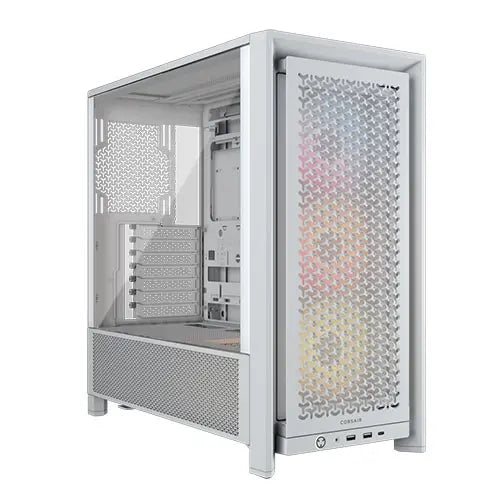 Corsair FRAME 4000D RS ARGB Modular Gaming Case w/ Glass Side, E-ATX, 3x ARGB Fans, InfiniRail Fan Mounting, USB-C, Asus BTF Compatible, White - HONORABLE VETERANS SOLUTIONS