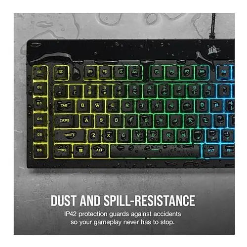 Corsair K55 RGB PRO Membrane Gaming Keyboard, USB, 5-Zone RGB, 12-Key Rollover, Anti-Ghosting, 6 Macros, IP42 - HONORABLE VETERANS SOLUTIONS