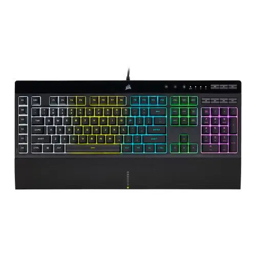 Corsair K55 RGB PRO Membrane Gaming Keyboard, USB, 5-Zone RGB, 12-Key Rollover, Anti-Ghosting, 6 Macros, IP42 - HONORABLE VETERANS SOLUTIONS