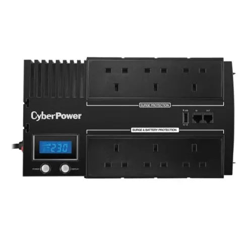CyberPower BRICs 700VA Line Interactive UPS, 420W, LCD Display, 6x UK Plug, AVR Energy Saving, Wall Mountable - HONORABLE VETERANS SOLUTIONS