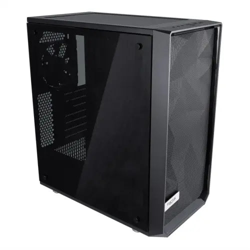 Fractal Design Meshify C (Dark TG) Gaming Case w/ Dark Tint Glass Window, ATX, Angular Mesh Front, High-airflow, 2 x 120mm Fans - HONORABLE VETERANS SOLUTIONS