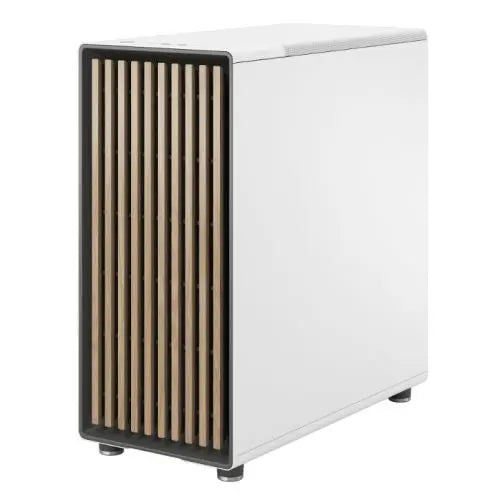 Fractal Design North Chalk White (TG Clear) Case w/ Clear Glass Window, ATX, 2 Fans, USB-C, Oak Front - HONORABLE VETERANS SOLUTIONS