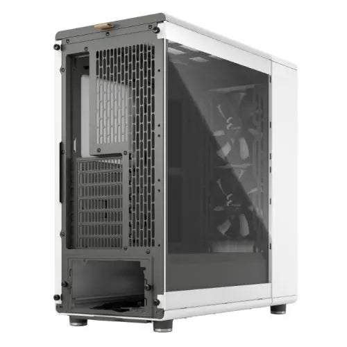 Fractal Design North Chalk White (TG Clear) Case w/ Clear Glass Window, ATX, 2 Fans, USB-C, Oak Front - HONORABLE VETERANS SOLUTIONS