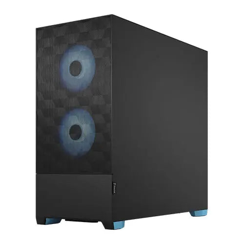 Fractal Design Pop Air RGB (Cyan Core TG) Gaming Case w/ Clear Glass Window, ATX, Hexagonal Mesh Front, Cyan Interior/Accents, 3 RGB Fans & ARGB Controller - HONORABLE VETERANS SOLUTIONS