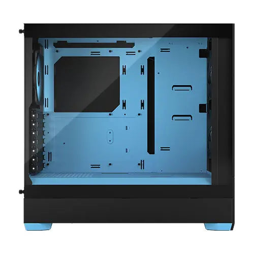 Fractal Design Pop Air RGB (Cyan Core TG) Gaming Case w/ Clear Glass Window, ATX, Hexagonal Mesh Front, Cyan Interior/Accents, 3 RGB Fans & ARGB Controller - HONORABLE VETERANS SOLUTIONS