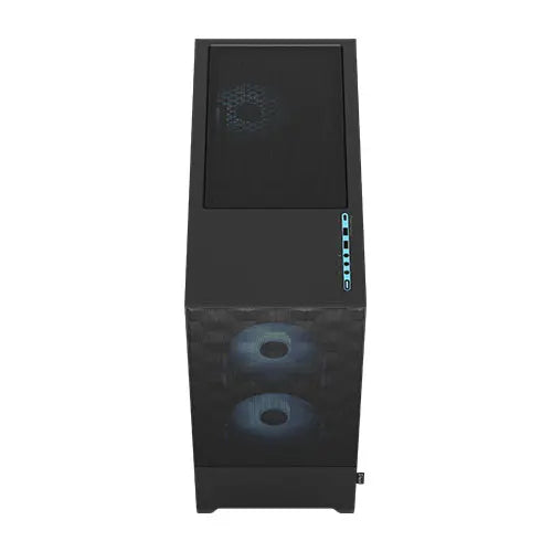 Fractal Design Pop Air RGB (Cyan Core TG) Gaming Case w/ Clear Glass Window, ATX, Hexagonal Mesh Front, Cyan Interior/Accents, 3 RGB Fans & ARGB Controller - HONORABLE VETERANS SOLUTIONS