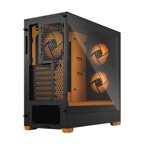 Fractal Design Pop Air RGB (Orange Core TG) Gaming Case w/ Clear Glass Window, ATX, Hexagonal Mesh Front, Orange Interior/Accents, 3 RGB Fans & ARGB Controller - HONORABLE VETERANS SOLUTIONS