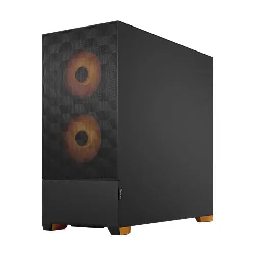 Fractal Design Pop Air RGB (Orange Core TG) Gaming Case w/ Clear Glass Window, ATX, Hexagonal Mesh Front, Orange Interior/Accents, 3 RGB Fans & ARGB Controller - HONORABLE VETERANS SOLUTIONS