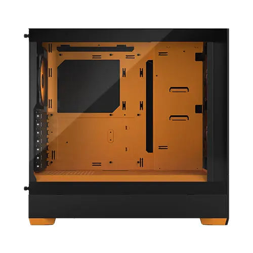 Fractal Design Pop Air RGB (Orange Core TG) Gaming Case w/ Clear Glass Window, ATX, Hexagonal Mesh Front, Orange Interior/Accents, 3 RGB Fans & ARGB Controller - HONORABLE VETERANS SOLUTIONS