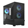 Fractal Design Pop Mini Air RGB (Black TG) Gaming Case w/ Clear Glass Window, Micro ATX, Hexagonal Mesh Front, 3 RGB Fans & ARGB Controller - HONORABLE VETERANS SOLUTIONS