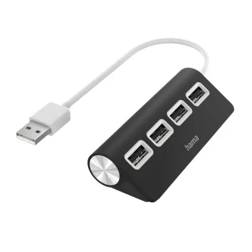 Hama External 4-Port USB 2.0 Hub, USB Powered, Black - HONORABLE VETERANS SOLUTIONS