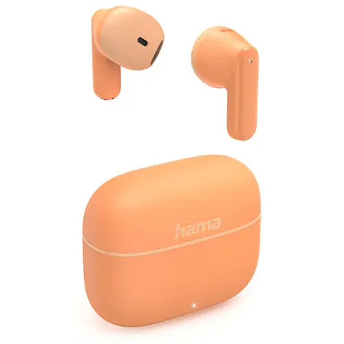 Hama (Freedom Light II) Bluetooth True Wireless Earbuds with Microphone, Touch/Voice Control, 20 Hour Battery, Charging/Carry Case, Orange - HONORABLE VETERANS SOLUTIONS