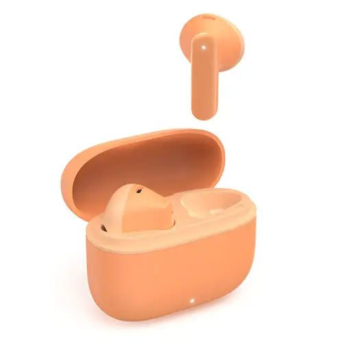 Hama (Freedom Light II) Bluetooth True Wireless Earbuds with Microphone, Touch/Voice Control, 20 Hour Battery, Charging/Carry Case, Orange - HONORABLE VETERANS SOLUTIONS