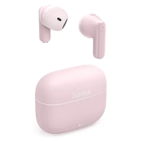 Hama (Freedom Light II) Bluetooth True Wireless Earbuds with Microphone, Touch/Voice Control, 20 Hour Battery, Charging/Carry Case, Pink - HONORABLE VETERANS SOLUTIONS