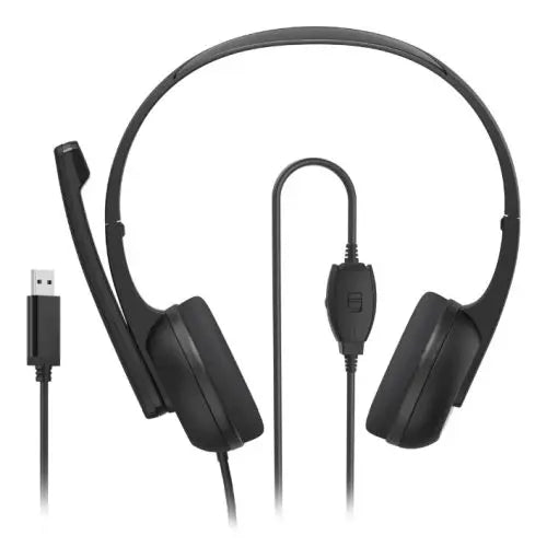 Hama (HS-USB250 V2) Lightweight Office Headset with Boom Microphone, USB, Padded Ear Pads, In-line Controls - HONORABLE VETERANS SOLUTIONS