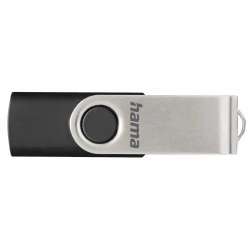 Hama Rotate 16GB USB 2.0 Memory Pen, Rotating Cap, Keyring, Black/Silver - HONORABLE VETERANS SOLUTIONS