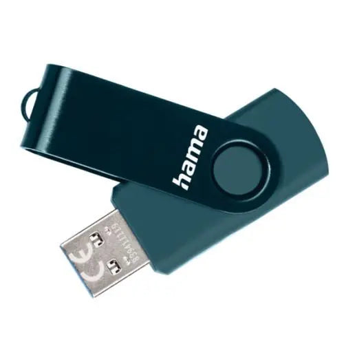 Hama Rotate 256GB USB 3.0 Memory Pen, Rotating Cap, Keyring, Petrol Blue - HONORABLE VETERANS SOLUTIONS