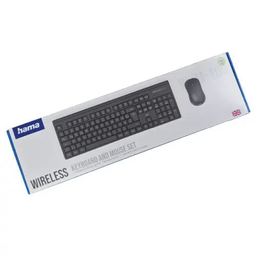 Hama WKM-100 Wireless Keyboard and Mouse Desktop Kit, Multimedia, Ambidextrous 1200 DPI Mouse, Black - HONORABLE VETERANS SOLUTIONS