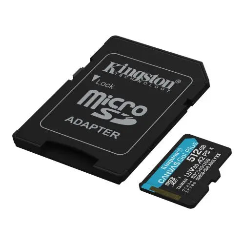 Kingston 512GB Canvas Go! Plus Gen4 MicroSDXC Card with SD Adapter, UHS-I Class 10, U3, A2 App Performance, 200MB/s - HONORABLE VETERANS SOLUTIONS