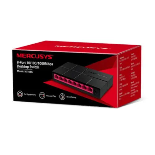 Mercusys (MS108G) 8-Port Gigabit Unmanaged Desktop Switch, Plastic Case - HONORABLE VETERANS SOLUTIONS