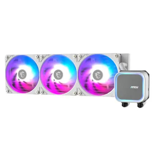 MSI MAG CORELIQUID A13 360mm Liquid CPU Cooler, 3x CycloBlade 7 ARGB PWM Fans, ARGB Cooling Block, White - HONORABLE VETERANS SOLUTIONS