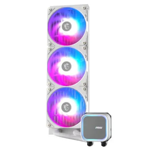 MSI MAG CORELIQUID A13 360mm Liquid CPU Cooler, 3x CycloBlade 7 ARGB PWM Fans, ARGB Cooling Block, White - HONORABLE VETERANS SOLUTIONS