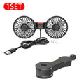 SEAMETAL 3-speed Car Seat Back Cooling Fan USB Charge Dual Head Fan 360 Degree Rotation Neck Cooler for Summer Car Accessories - HONORABLE VETERANS SOLUTIONS
