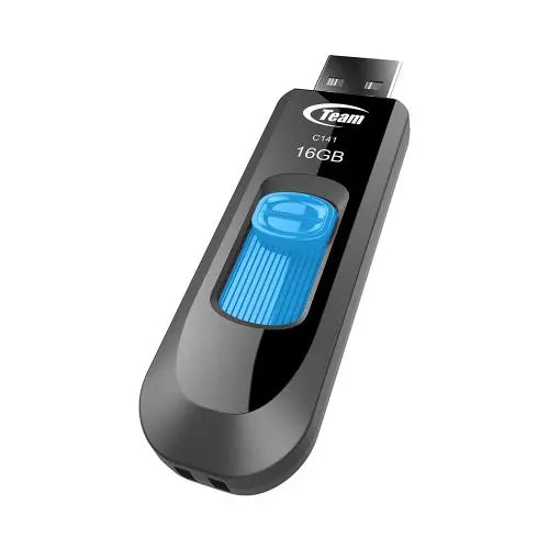 Team 16GB C141 Blue USB 2.0 Memory Pen, Retractable Design, Ultra-thin 9.5mm - HONORABLE VETERANS SOLUTIONS