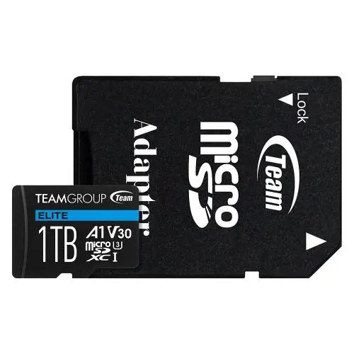 Team 1TB Elite A1 MicroSDXC Card with SD Adapter, UHS-I Class 3, U3, A1 App Performance, 100MB/s - HONORABLE VETERANS SOLUTIONS