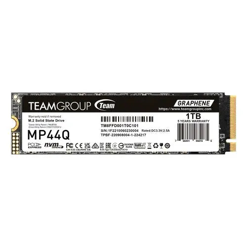 Team 1TB MP44Q M.2 NVMe Gen4 SSD, M.2 2280, PCIe4, R/W 7000/5900 MB/s, Heat Dissipating Graphene Label - HONORABLE VETERANS SOLUTIONS
