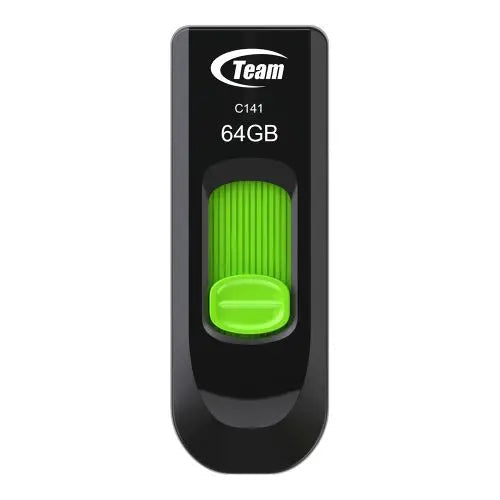 Team 64GB C141 Green USB 2.0 Memory Pen, Retractable Design, Ultra-thin 9.5mm - HONORABLE VETERANS SOLUTIONS
