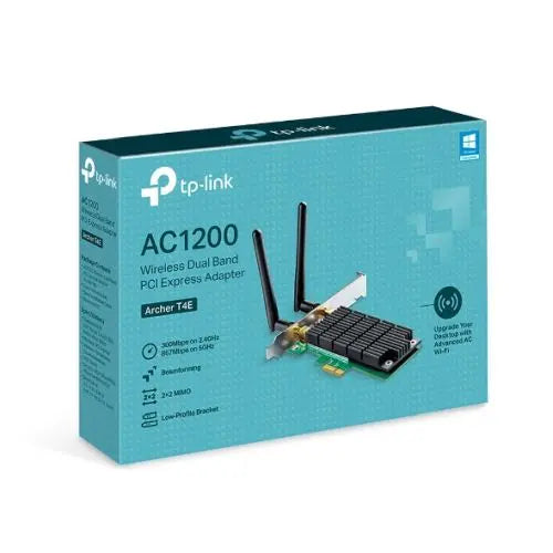 TP-LINK (Archer T4E) AC1200 (300+867) Wireless Dual Band PCI Express Adapter, 2 x External Antenna - HONORABLE VETERANS SOLUTIONS