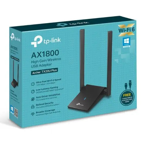 TP-LINK (Archer TX20U Plus) AX1800 Dual Antennas High Gain Wi-Fi 6 USB Adapter, Dual Band, USB 3.0, MU-MIMO, OFDMA - HONORABLE VETERANS SOLUTIONS