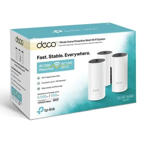 TP-LINK (DECO P9) Whole-Home Hybrid Mesh Wi-Fi System with Powerline, 3 Pack, Dual Band AC1200 + HomePlug AV1000 - HONORABLE VETERANS SOLUTIONS